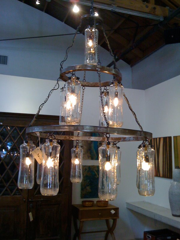 Wine Bottle Chandelier